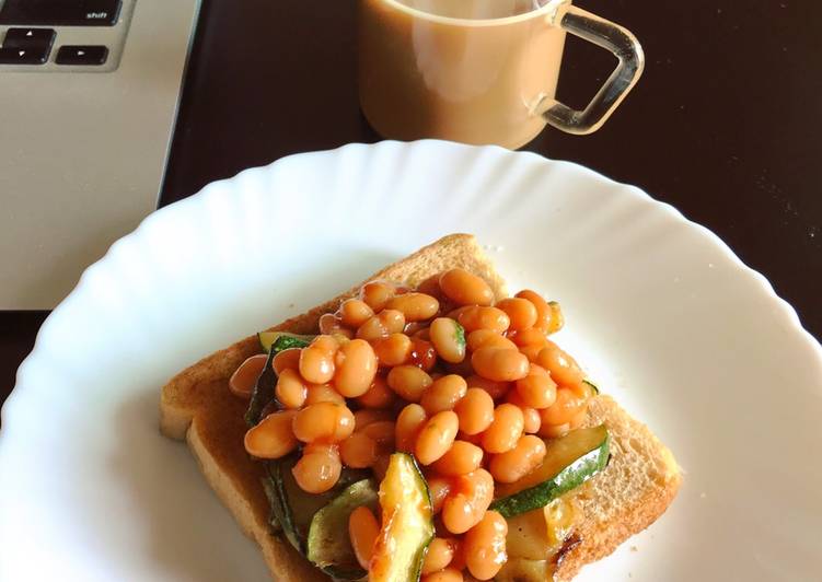 Recipe of Award-winning Veggies and Beans - open toast