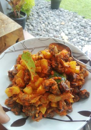 Foto resep Kentang ati ampela balado