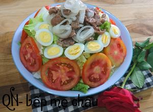 Hình của món Salad cải carol trộn thịt bò.