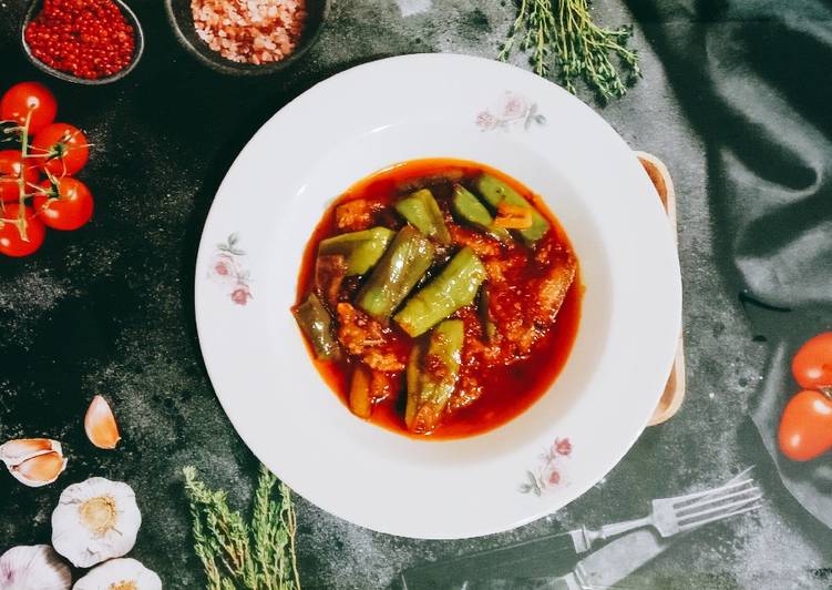 Resep: &#34;sambel balado terong hijau&#34;👍😘❤️ Kekinian