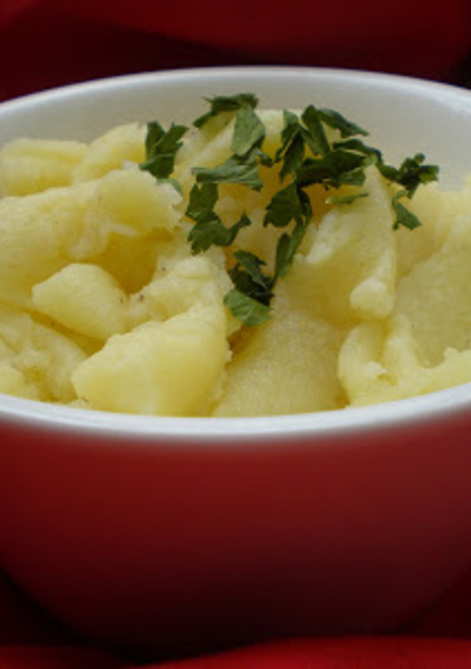 Una foto de Puré de patata con aceite de oliva y ajo