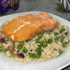 A picture of Salmon And Pea Risotto.