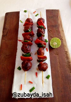 A picture of Chicken Ball Skewers.