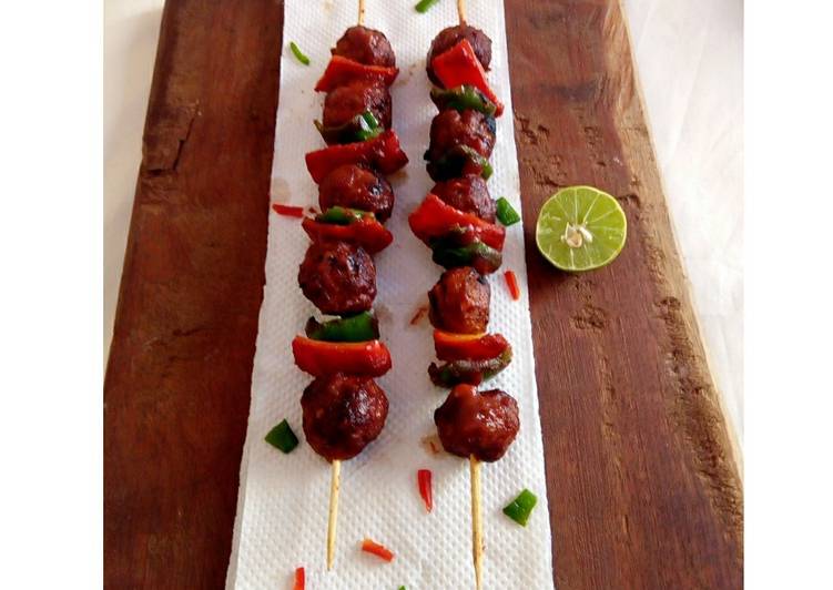 Recipe of Quick Chicken Ball Skewers