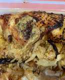 Pollo en freidora de aire con patatas