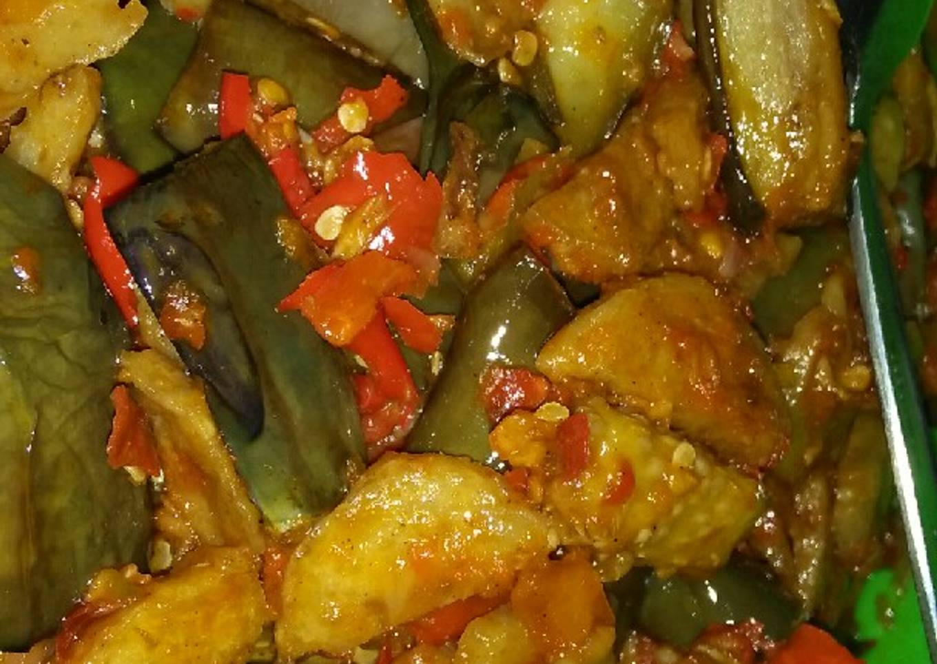 Terong bakso balado (cepat, mudah dan enak)