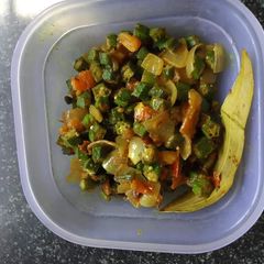 A picture of Bhindi (Okra) Do Pyaaza.