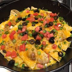 A picture of Cast Iron Skillet Macho Nachos.