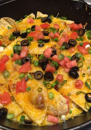A picture of Cast Iron Skillet Macho Nachos.
