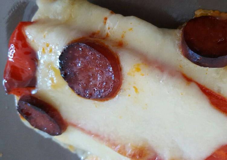 Recette De Tartine poivron-chorizo-mozza