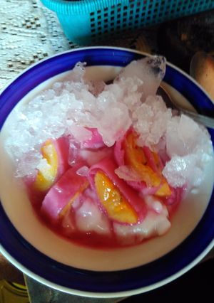 Foto resep Es pisang ijo (buah naga)