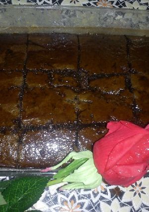 عکسی از دستور کیک خیس شکلاتی