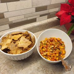 A picture of Fruit Salsa and Cinnamon Chips.