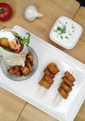 Une photo de Wraps aux crevettes et bananes plantains