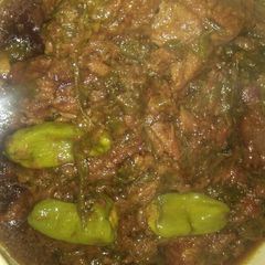A picture of Palak ghosht.