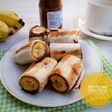 Roti gulung pisang cokelat #indonesiamemasak