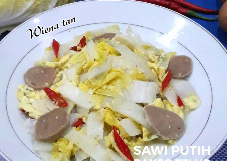 Resep Cah Sawi Putih Bakso Telur, Lezat Sekali