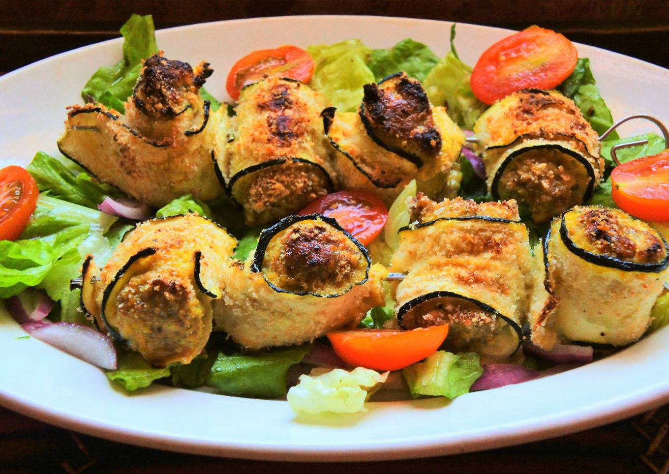 Brochetas de calabacín y carne 🥒