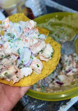 Una foto de Pudín de camarón venezolano