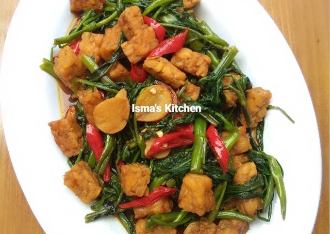 Resep Tumis kangkung tempe #week2, Lezat Sekali