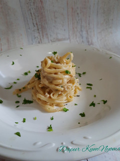 Foto resep Fettucinne Chicken Cream Sauce