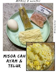 Foto resep Mpasi 8 bulan: misoa cah ayam & telur
