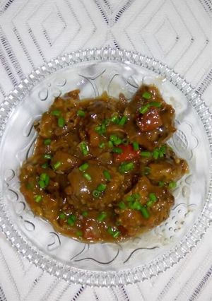 A picture of Vegetable Manchurian.