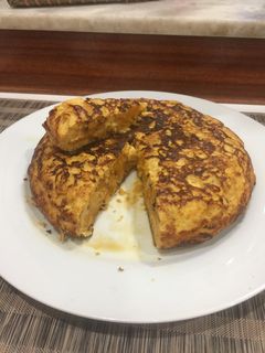Una foto de Tortilla de calabaza al toque de queso curado