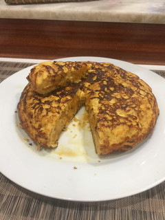 Una foto de Tortilla de calabaza al toque de queso curado