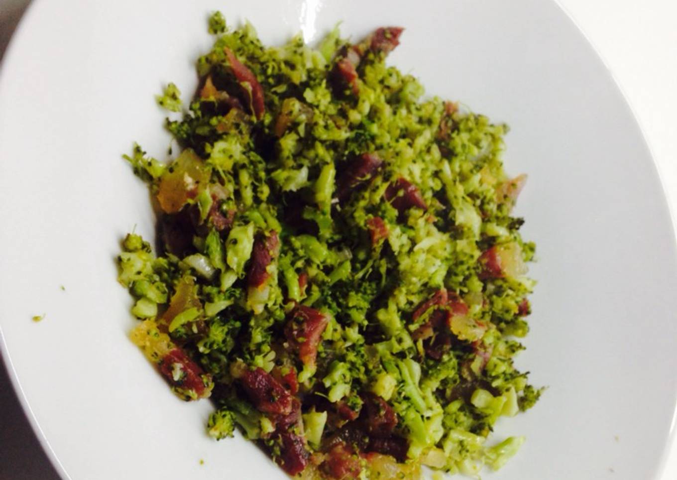 Brócoli con jamón
