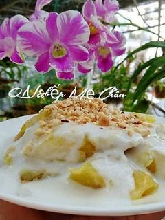 Hình của món Bánh chuối hấp nước cốt dừa.