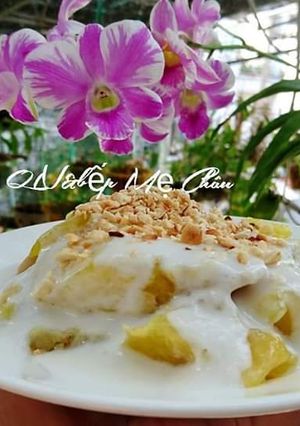 Hình của món Bánh chuối hấp nước cốt dừa.