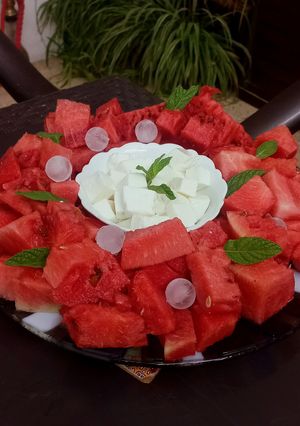 صورة لوصفة بطيخ وجبنة