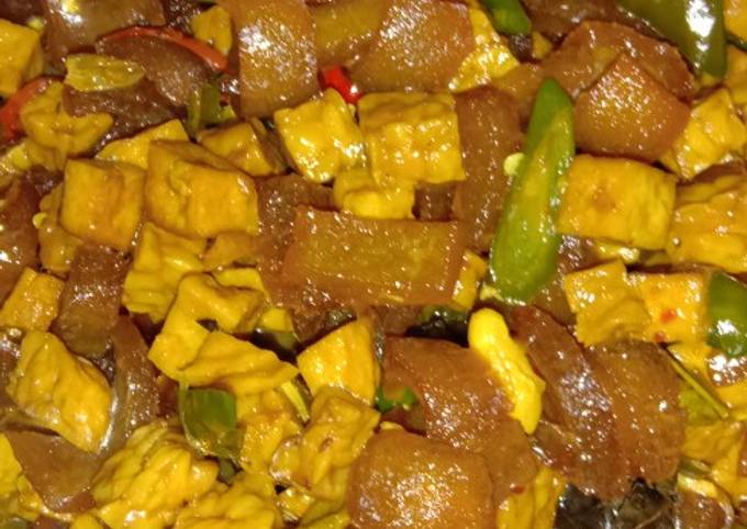 Resep Oseng Oseng Kikil Cabe Ijo Mix Tahu Tempe Oleh Anik P Won Qulo Cookpad