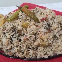A picture of Spinach Rice 🥬🥬.