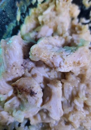 A picture of Chicken and Rice (with broccoli).