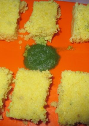 A picture of Sweet Corn Dhokla.