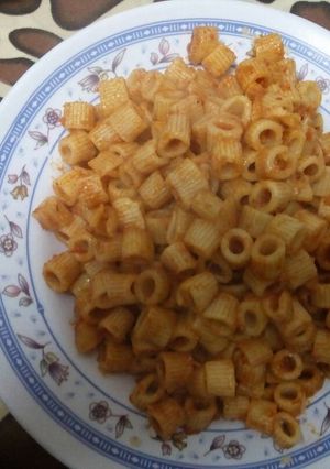 صورة لوصفة مكرونه بصلصه