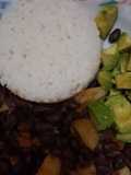 Tradational KIKUYU Njahi served with rice and Ovacado