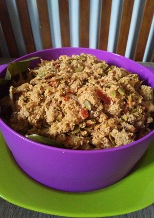 Foto resep Bothok tempe, teri, petai cina (tanpa bungkus)