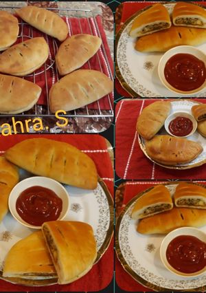 A picture of Calzone with veg filling.