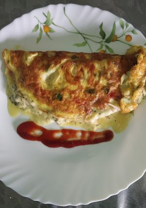 ভেজ চিজী অমলেট (veg cheese omelette recipe in Bengali) রেসিপির প্রধান ছবি
