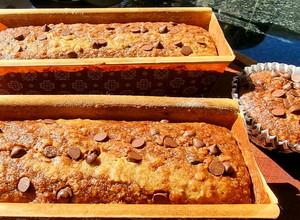 Una foto de Budín de banana con harina integral y avena