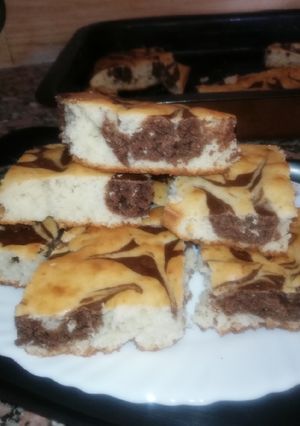 صورة لوصفة كيكة بكاكاو في الوسط