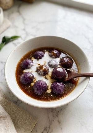 Foto resep Biji Salak Ubi Ungu Kuah Santan Gula Aren