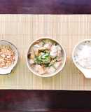 Canh khoai sọ với nấm và tàu hủ ky