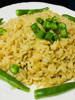 A picture of Rice cooked with liver leftover marinade.