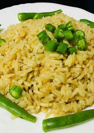 A picture of Rice cooked with liver leftover marinade.