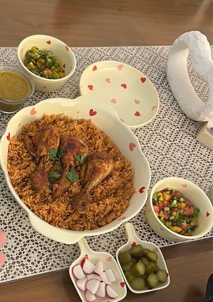 صورة لوصفة كبسه مع افخاد الدجاج🍗🍚