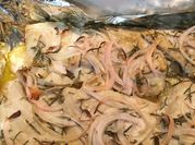 Una foto de filete corvina al horno